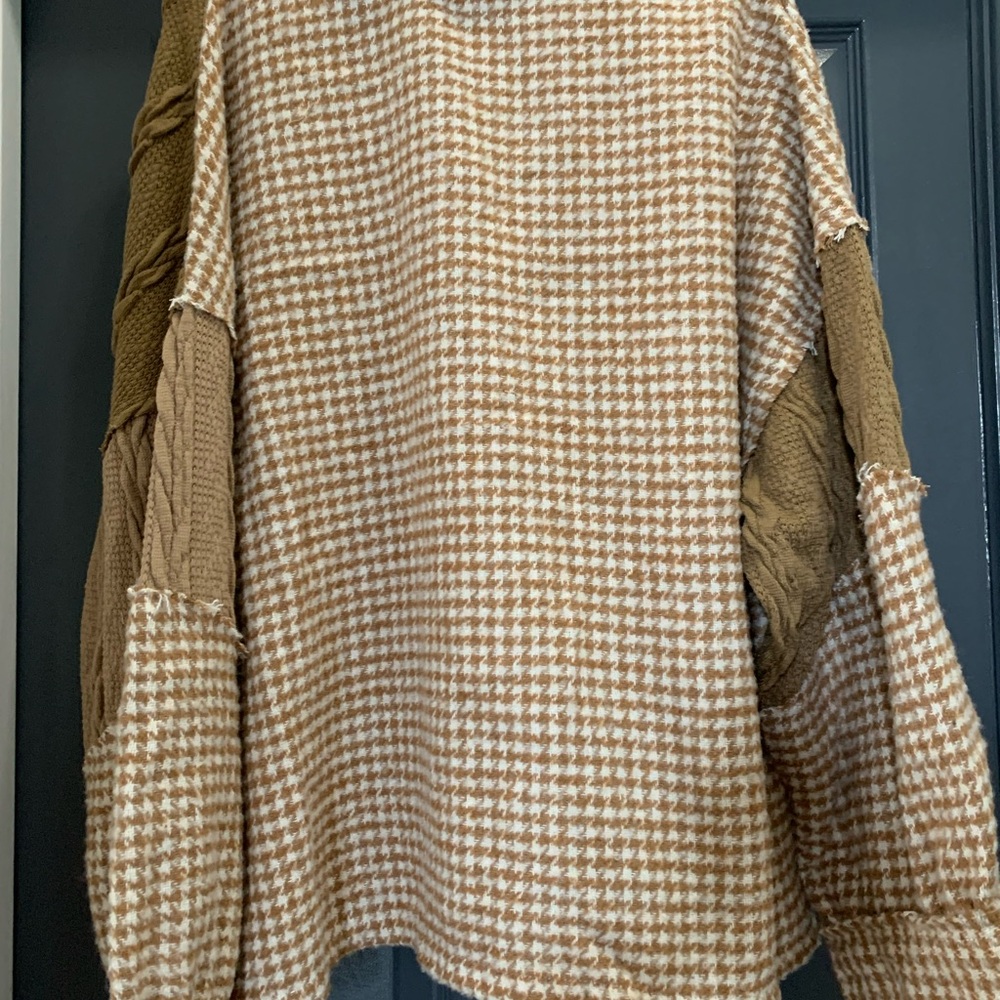 NEW POL Brown and Tan Women's Patch Jacket - Picture 3 of 3